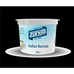 CHEESE BURRATA FROZEN 125GM(6) # FC504 ZANETTI