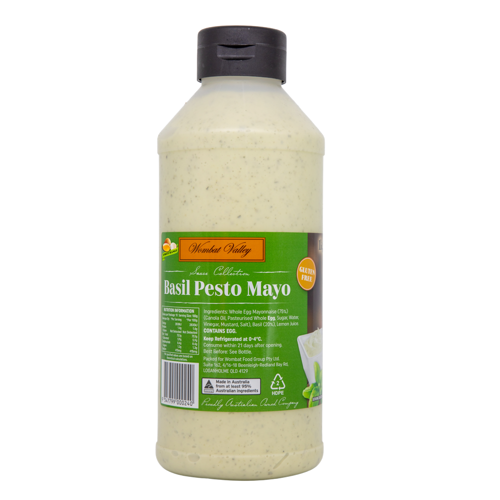 DRESSING BASIL PESTO MAYO GF 6MTHS SHELF LIFE SQZ 1LT