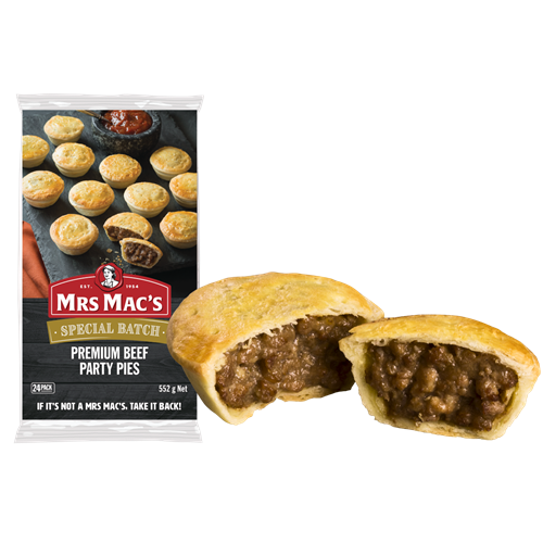 Pie Party Beef Mrs Macs 72 X 46gm 6002 Mrs Macs 72 X 46gm 6002 Mrs Macs Superior Foods 