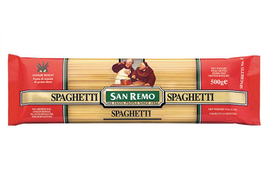 PASTA SPAGHETTI 5 500GM(20) SAN REMO 500GM(20) SAN REMO Superior Foods