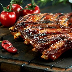 PORK RIBS COOKED HALVES USA R/W APPROX 12-14KG CTN SELL # 8001100 GLOBAL MEATS