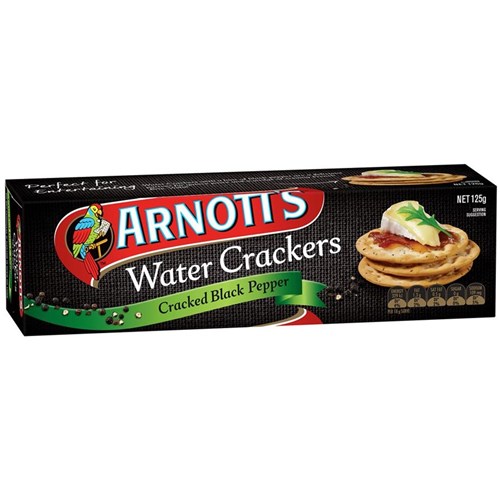 CRACKERS WATER  PEPPER 125GM(20) #103910 ARNOTTS