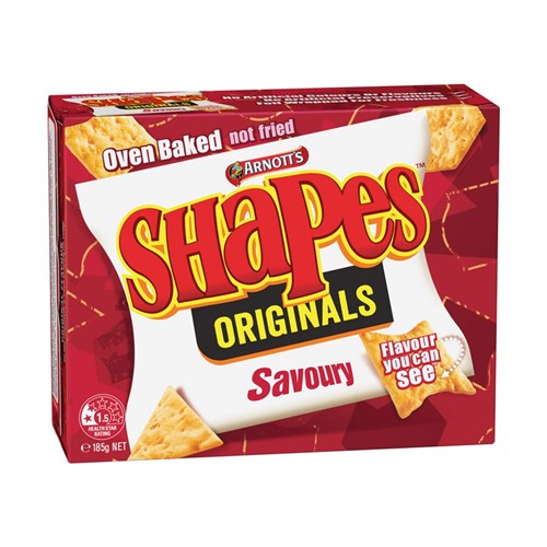 BISCUIT SHAPES SAVOURY 185GM(24) # 983254 ARNOTTS