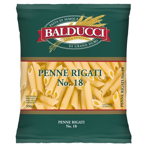 PASTA PENNE RIGATI #18 500GM(12) # 3201801 BALDUCCI