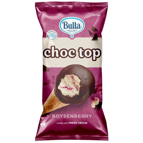 ICECREAM CHOC TOP BOYSENBERRY (40 X 150ML) # 5001360 BULLA