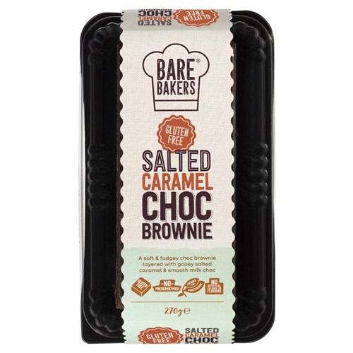 SLICE SALTED CARAMEL BROWNIE (12 X 270GM) # 4312202 BARE BAKERS