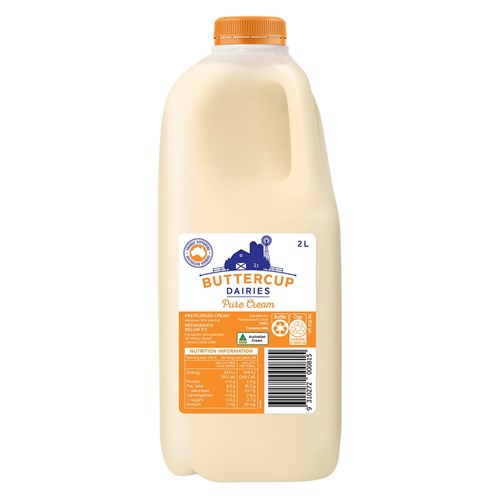 CREAM PURE 2LT (6) # 301300 BUTTERCUP DAIRY