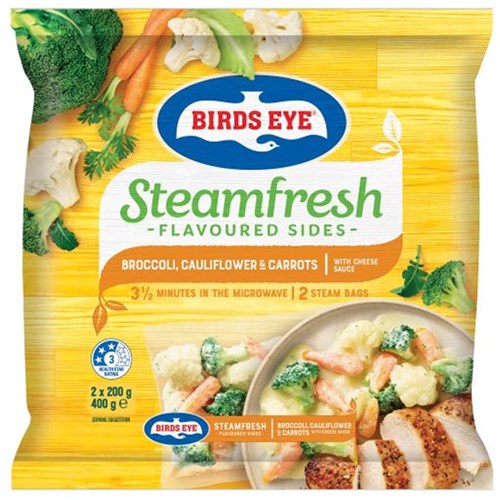 VEGETABLE STEAM 3 IN CHEESE SAUCE 400GM(12) # 45979 BIRDS EYE