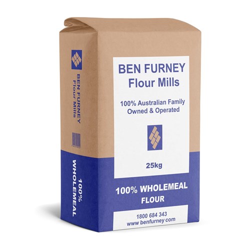 FLOUR WHOLEMEAL  100% 25KG #FL-10025 BEN FURNEY