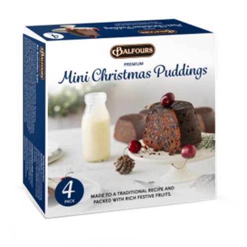 PUDDING CHRISTMAS MINI (4 X 80GM)(24) # 5411 BALFOURS
