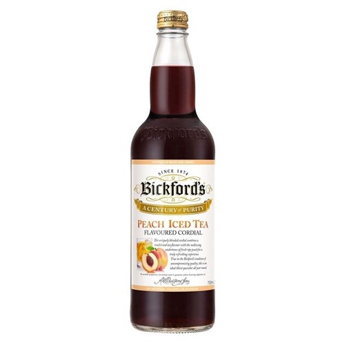 CORDIAL PEACH ICED TEA 750ML(12) # 500003 BICKFORDS