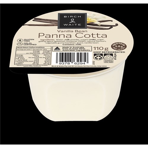 PANNA COTTA VANILLA BEAN GF (30 X 110GM) # VAPA2355FC9 B&W