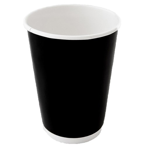 CUP 12OZ COFFEE COOL BLACK DOUBLE WALL 25S(20) # C-HC0681 CAPRI