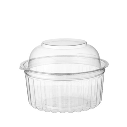 BOWL PLASTIC CLEAR ROUND 12OZ HINGED DOME LID  250S 25S(10) # CA-4012DL MPM