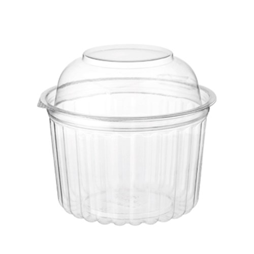 BOWL PLASTIC CLEAR ROUND 16OZ HINGED DOME LID  250S (10) # CA-4016DL