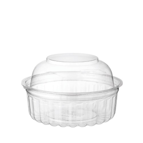 BOWL PLASTIC CLEAR ROUND 8OZ HINGED DOME LID 25S (10) # CA-408DL