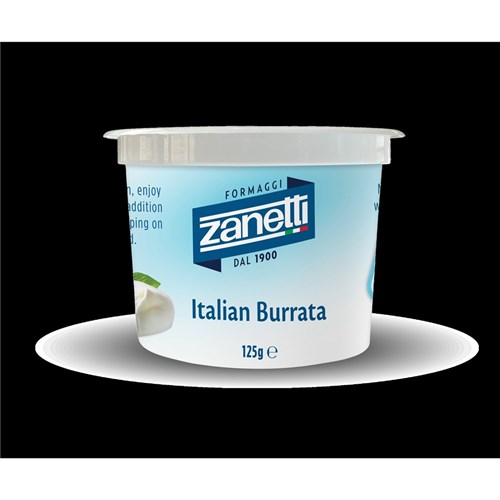 CHEESE MOZZARELLA BURRATA FRESH 125GM(6) # CI504 ZANETTI