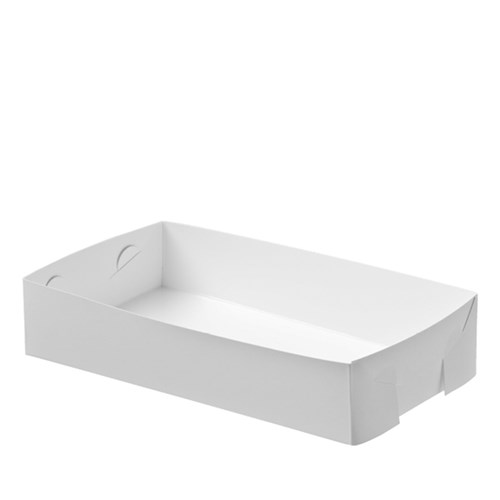 TRAY CARDBOARD WHITE MEDIUM (144 X 220 X 47) 200S #CA-CTMED