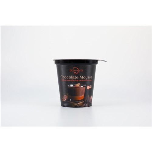 MOUSSE CHOCOLATE LAYERED ON CARAMEL SAUCE (24 X 105GM) # 10304 DDESSERTS