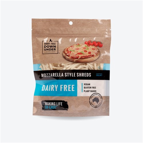 CHEESE MOZZARELLA SHRED VEGAN 200GM (8) # DFDU100 DAIRY FREE DOWN