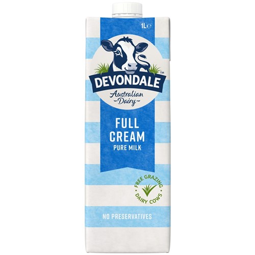 MILK FULL CREAM UHT 1LT(10) # 1001831 DEVONDALE