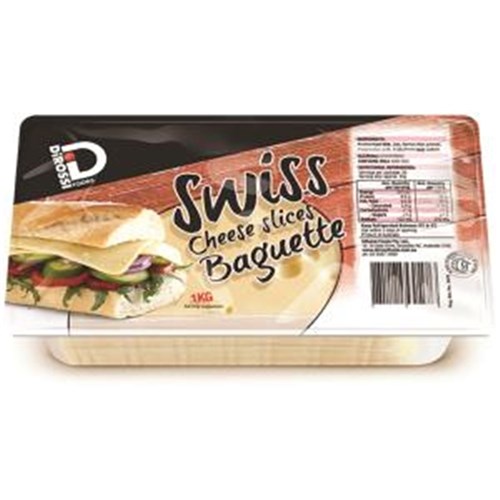 CHEESE SWISS SLICES BAGUETTE 1KG(12) # P302229 DIROSSI