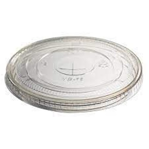 LID FOR CUP 12/14OZ CLEAR FLAT 98MM 1000S # EC-PLAFL98 ENVIROCHOICE