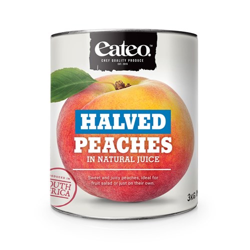 PEACH HALVES IN NATURAL JUICE 3KG  (3) # 830110 EATEO