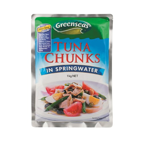 TUNA IN WATER POUCH 1KG(6) # 01781 GREENSEAS