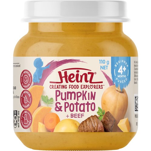 BABY FOOD PUMPKIN POTATO & BEEF (6 X 110GM) # 17913 HEINZ