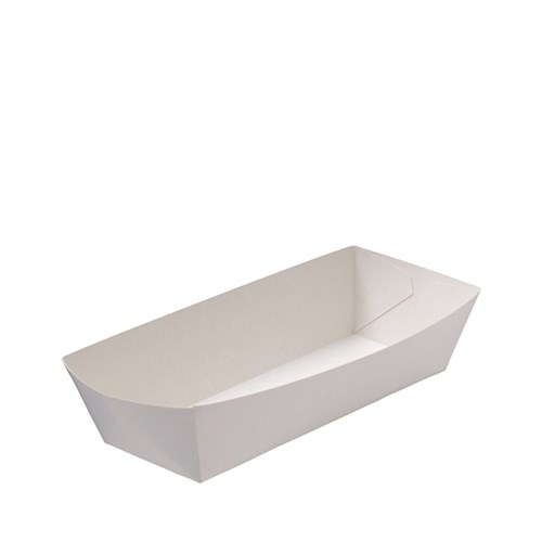 TRAY HOT DOG WHITE (190 X 70 X 50) 250S #CA-HDT-W CASTAWAY