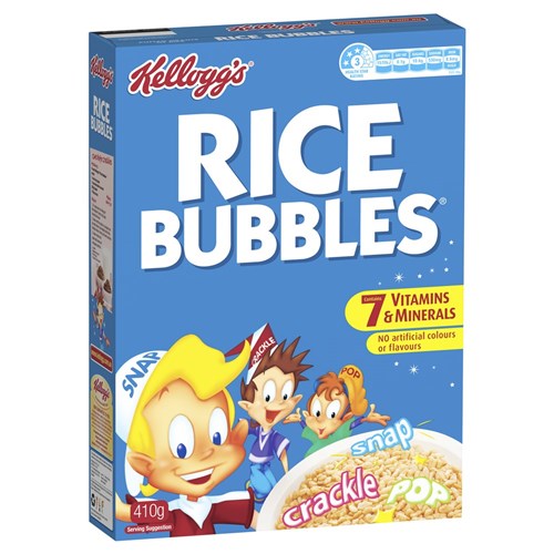 CEREAL RICE BUBBLES 410GM(12) # 1005510013 KELLOGGS