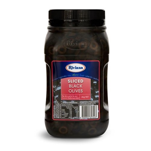 OLIVES BLACK SLICED 2.1KG(6) #2600205 RIVIANA