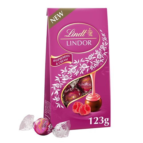 CHOCOLATE BALLS MILK RASPBERRY CREAM (8 X 123GM) # 612146 LINDOR