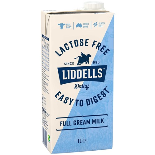 MILK FULL CREAM LACTOSE FREE 1LT (12) # 1001839 LIDDELLS