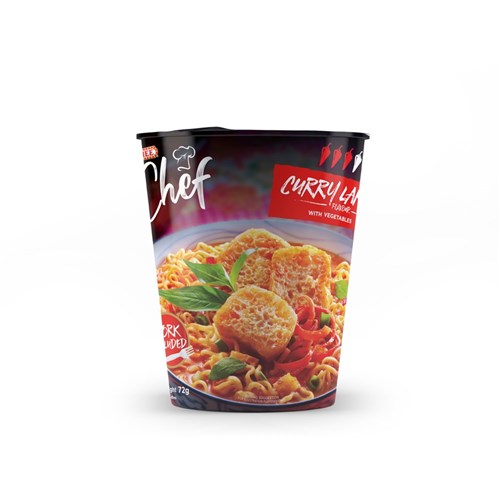 NOODLE CHEF CUP CURRY LAKSA (8 X 72GM) # ECNCLM MAMEE