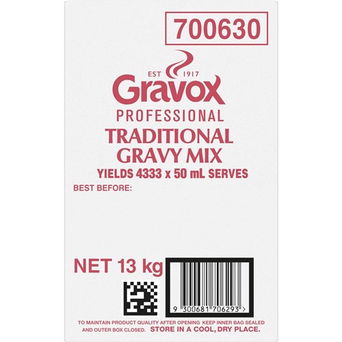 GRAVY MIX TRADITIONAL 13KG #700630 GRAVOX