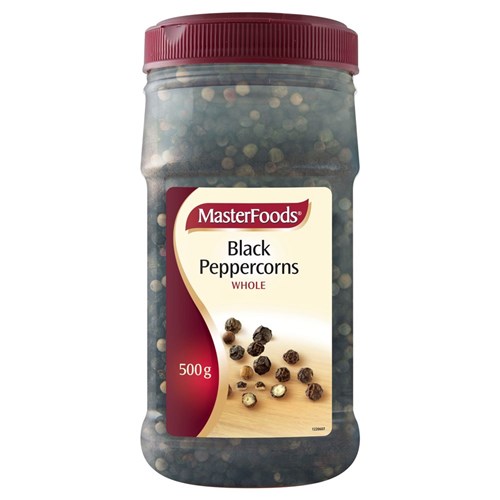 PEPPERCORN BLACK WHOLE 500GM(6) #181525 MASTERFOODS