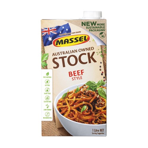 STOCK LIQUID BEEF GF (6 X 1LT) # F-LIQSOR0001LTBF MASSEL
