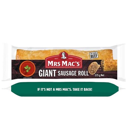 SAUSAGE ROLL GIANT (24 X 175GM) 3028 #1220-24-12 MRS MACS