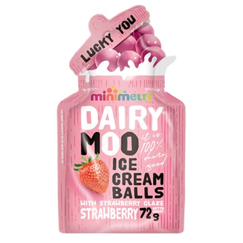 ICECREAM BIG STRAWBERRY BALLS (10 X 72GM) # BIG10STR MINI MELTS
