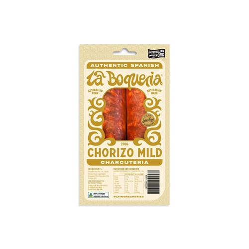 CHORIZO MILD RETAIL PACK 270GM (1) # MTLBCHO-2PACK LA BOQUERIA