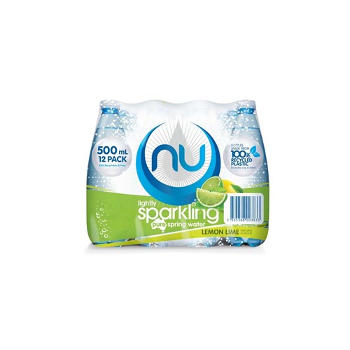 WATER SPARKLING LEMON LIME (12 X 500ML) # 4345 NU PURE