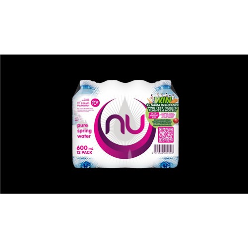 WATER PURE SPRING PINK LABEL (12 X 600ML) # 04372 NU PURE