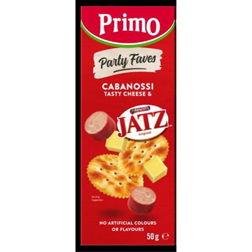 SNACK TRIOS JATZ CABANOSSI TASTY CHEESE (7 X 50GM) # 1572 PRIMO