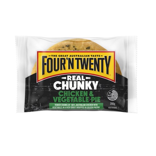 PIE CHICKEN & VEG REAL CHUNKY (12 X 200GM) # 01285 FOUR AND TWENTY