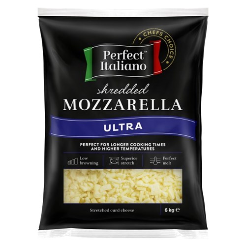 CHEESE MOZZARELLA SHRED ULTRA 6KG (2) # 3101033 PERFECT ITALIANO