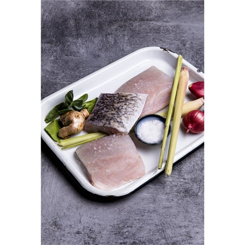 BARRAMUNDI PORTIONS 170-190GM C/CUT SKIN ON 5KG # 7374 PAC WEST