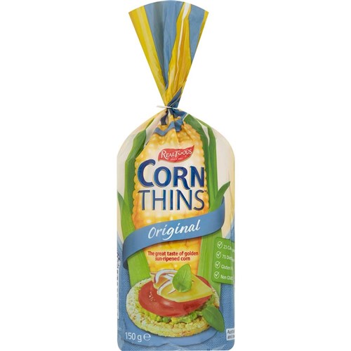 CORN THINS ORIGINAL (6 X 150GM) REAL FOODS