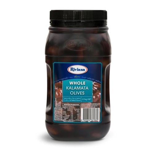 OLIVES KALAMATA WHOLE 2.1KG(6) # 2600209 RIVIANA